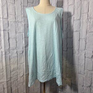 Lands' End XXL (20) Light Blue 100% Cotton Lightweight Summer Casual Tank Top